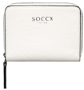 SOCCX Damen Kleine Geldbörse mit Logo Print Ivory None
