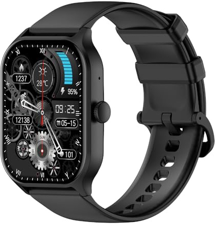 COLMI P77 Smartwatches, 2.01-inch HD Screen, Smartwatch for Men and Women, Bluetooth Calling, Multiple Watch Face Wallpapers, Health Tracking, Heart Rate, Blood Oxygen, and Sleep Monitoring. (Black)