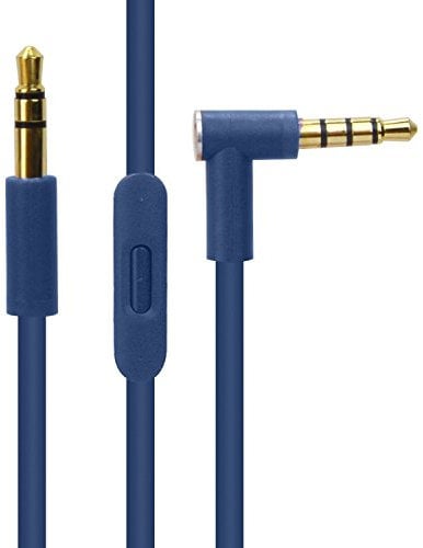 Replacement Audio Cable Cord Wire with in-line Microphone and Control for Beats by Dr Dre Headphones Solo/Studio/Pro/Detox/Wireless/Mixr/Executive/Pill (Blue)
