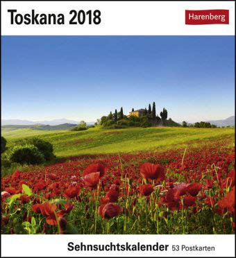 Sehnsuchtskalender Toskana - Kalender 2018 - Harenberg-Verlag - Postkartenkalender mit 53 heraustrennbaren Postkarten - 16 cm x 17,5 cm
