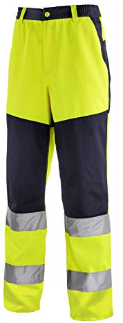 teXXor 4356-54 Warnschutz-Bundhose Rochester, Größe 54, Warngelb/Marineblau