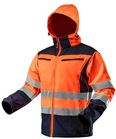 Softshell Warnjacke mit Reflektionsstreifen orange Neon gelb Arbeitsjacke Warnschutz Sicherheitshose S orange