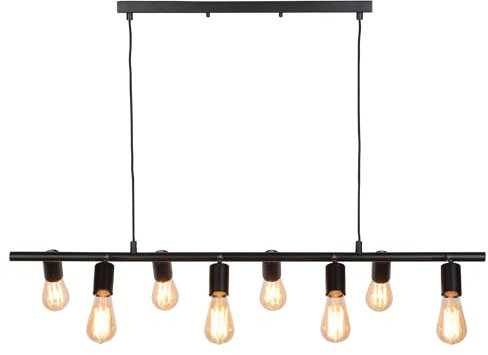 it's about RoMi Hängeleuchte Miami - Schwarz - 105x15x9cm - 8L - Andere - Metall - Hängelampe & Pendellampe - Lampe Wohnzimmer & Schlafzimmer - Pendelleuchte Esstisch