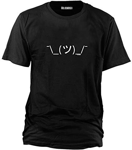 Wolkenbruch® T-Shirt Achselzucken Strichmännchen, schwarz, Gr.L