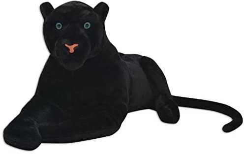 vidaXL Plüsch Panther Plüschtier Stofftier Kuscheltier Kindspielzeug Schwarz XXL