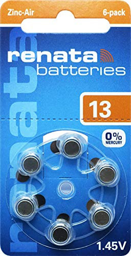 120 x Renata Taille ZA13.DP6 Lot de 6 Piles pour appareils auditifs 20 x 1,45 V Orange