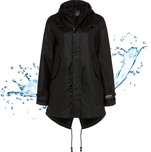 BMS Regenmantel 100% wasserdicht - schwarz - 48