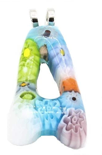 LE GEMME DI VENEZIA 1 letras iniciales con colgante murrina Millefiori de cristal murano, fabricado en Italia, Cristal de Murano,Cristal Murano
