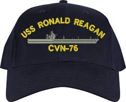 Artisan Owl United States Navy USS Ronald Reagan CVN-76 Supercarrier Emblem Patch Hat Navy Blue Baseball Cap