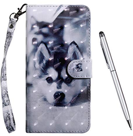 TOUCASA für LG K40S Hülle, Handyhülle Brieftasche PU Leder Flip [3D] Case Magnetverschluss Handytasche Klapphülle Tasche Lederhülle Schutzhülle (Hund)