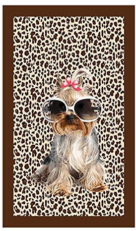 WarmHeartting Beach Bath Towel Microfiber Extra Large 100x180cm for Swim Spa Travel Yoga Sports Camping Sunbeds Cover or Shower Animal Dog Print