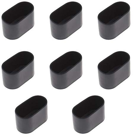 YINETTECH Tischstuhl Beinfüße 8-teiliger Ovaler Tisch Stuhl Zehenspitze Flexibler Gummiartiger Bezug Kratzfester Möbelboden 40x20mm (Schwarz)