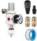 NANPU 1/4 BSP Druckluft Filterregler - 5 μm Messingfilterelement, Manometer (0-10 bar), Poly-Schale, Halbautomatisches Ablassen, Halterung