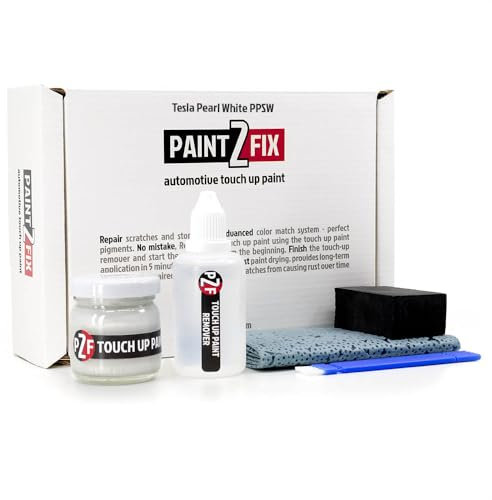 PAINT2FIX PPSW Pearl White Kit de Peinture de Retouche pour Tesla Réparation des Rayures et des Ecailles