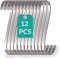 Praknu 12 Ganci Metallici a Forma di S Piatti in Acciaio Inox - Piccoli 8cm - Fino a 25kg di Carico - Gancio a S in Metallo