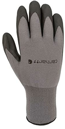Carhartt Guante de nitrilo sensible al tacto con forro térmico para hombre, gris, mediano