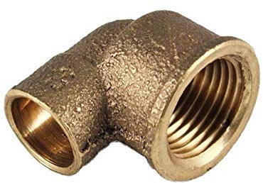 Rotguss-Lötfitting Übergangswinkel 90°, 22 mm x 1 Zoll IG - Typ 4090G, DVGW