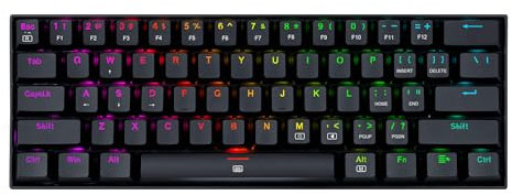 Redragon K630 RGB Dragonborn 60% Teclado Mecánico Gaming - Iluminacion RGB - Compacto - 61 Teclas -TKL - Teclado Gamer para Juegos - Interruptores Marrones -