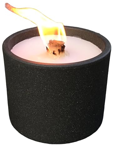 WeberHomemade® | Wachsfresser | Kerzenfresser | Schmelzlicht mit Dauerdocht & Dochthalter | Ø 16 cm groß | nachhaltige & wiederbefüllbare Outdoor Kerze | anthrazit dunkelgrau