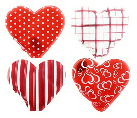 MC-Trend Juego de 4 Calentadores de Manos en Forma de corazón para Manos y Dedos Calientes, Almohadillas térmicas Reutilizables (Juego de 4 Corazones)