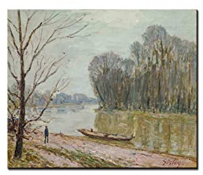 Alfred Sisley-The Loire 1896 Leinwand Wandkunst Poster Home Decor(55x66cm 22x26,Ungerahmt)
