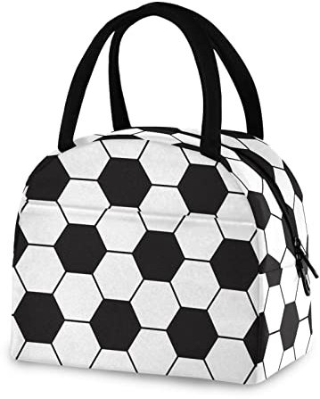 Soccer Lunch Bag for Women Men Reusable Insulated Lunch Tote Bag for Office Work School Picnic Hiking