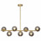 KCO Lighting Lámparas de Araña Sputnik Modernas Para Comedor, Lámpara Colgante de Latón Dorado Con Bolas de Vidrio Gris Ahumado, Lámpara Colgante E27 de 7 Luces Para Isla de Cocina y Comedor