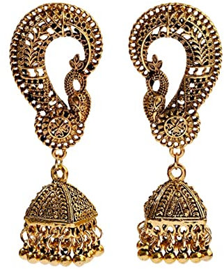 CHABER Vintage Antik Gold Pfau Hohle Zigeuner Ohrringe Für Frauen Ethnische Boho Afghanische Glocken Indische Ohrringe