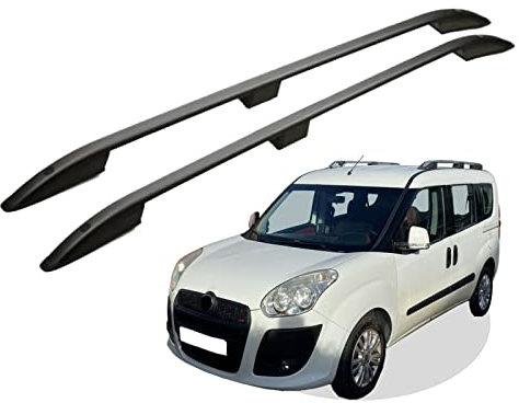 RC Royal Class Dachreling aus Aluminium eloxiert passend für FIAT Doblo L2 lang ab Baujahr 2010 passgenau in Schwarz mit Allgemeiner Betriebserlaubnis (ABE)