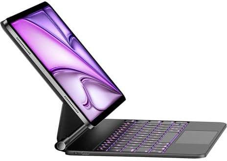 HOU iPad Air 5th &4th Generation Case mit Tastatur für iPad Pro 11 Zoll (4th / 3rd / 2nd / 1st) Gen 2022, Magic-Stand Tastaturhülle, Multi-Touch-Trackpad, QWERTZ,Schwarz