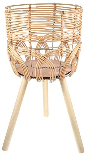 Cabilock Bambus Pflanzenkorb Mit Standbeinen Großer Gewebter Blumentopf Für Innen Und Außenbereich Stilvoller Pflanzenständer Für Balkon Und Wohnzimmer Rustikales Design Pflanzenhalter