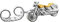 Einzelstecker Ohrstecker Motorrad Bike 1 Stk 925 Silber teilvergoldet Unisex