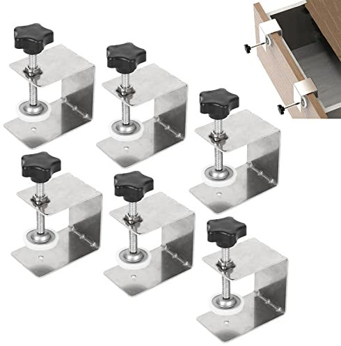 Metal Drawer Front Installation Clamps,WMLBK Cabinet Drawer Front Installation Clamps C Clamp Universal Jig Cabinet Tool for Craft Repair Woodworking (6Pcs)