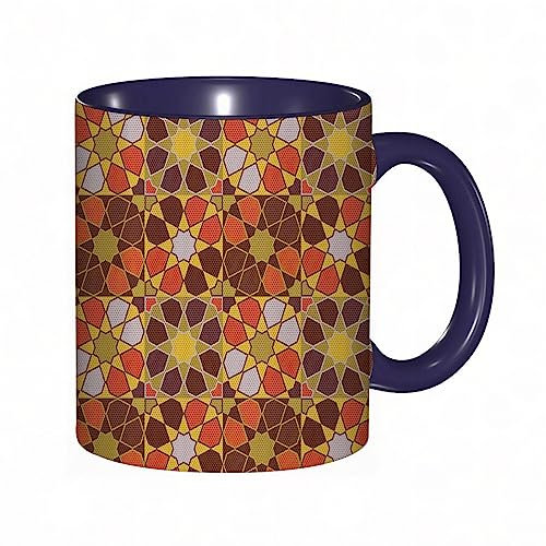 Mug porcelaine fineIllustration de motifs inspirés de fleurs vintage rythmiques traditionnelles colorées des années 70. |Mug humour pour collègue, amis, copains, frères et soeurs |Mug original avec