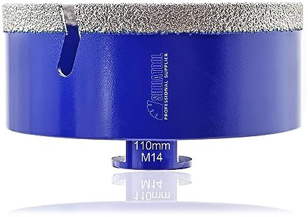 SHDIATOOL Brocas de diamante Sierra para agujeros Brocas Cortador de baldosas con rosca M14 para gres porcelánico Mármol Cerámica Granito, brocas de 110mm