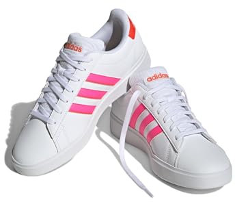adidas Performance Grand Court 2.0 Sportschuhe für Damen, Weiß / Rosa / Rot (Footwear White Lucid Pink Bright Red), 37 1/3 EU