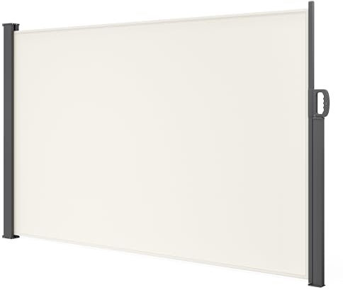 STEELSØN Seitenmarkise Zirella 180x300 cm ausziehbar, Sichtschutz für Balkon und Garten, Senkrechtmarkise außen Blickdicht mit Wandhalterung aus Aluminium, beige