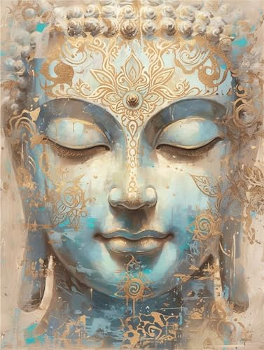 Buddha-Fi Peinture par Numéros Adulte Enfants Débutants, Kits de Peinture à L'huile Zen Peinture Numéros Adultes Loisirs Créatifs, Livrée avec Peinture et Pinceau, Decoration Chambre, Gifts 20x30cm