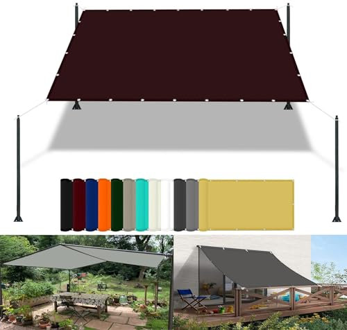 Coupe-Vent Voiles avec Oeillets 1.5 x 3.6 m UV Protection avec Oeillets Tissu Polyester Multi Couleur et Taille Voile d'ombrage La Couverture VéGéTale Serre Pergola, Vin Rouge