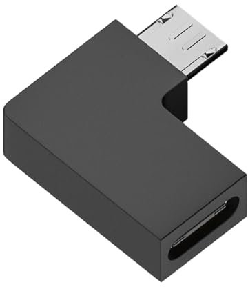 GMBYLBY Convertitore da tipo C femmina a micro USB maschio, 480 mbps, da tipo C a micro USB, angolato di 90 gradi, per connettore di prolunga USB C, da maschio a femmina