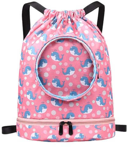 FAVORTALK Turnbeutel Kinder Rucksack mit Kordelzug für Kinder Sport Wasserdicht Strand Schwimmen Schule Reisen Sackpack,JSB033-10