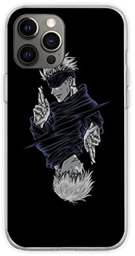 EWINRU Phone Case Japan Cool Satoru Compatible with iPhone 15 14 13 Gojo Anime Silicone Kaisen 12/13 Pro Max 11 11 Pro 13 XR SE 2022 2020 X Xs 7 Plus 6 6s Plus Transparent