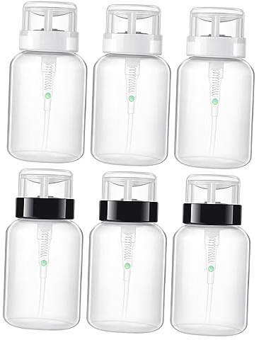 HONMEET Reisebehälter 6er Satz 210 Ml Pumpflasche Nachfüllbar Verschließbar Spender Für Nagellackentferner Kosmetikspender Für Reisen