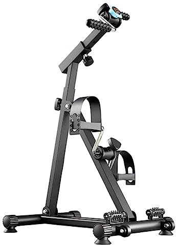Pedaltrainer für Senioren, Multifunktionales Heimtrainer-Fahrrad mit Armtrainer, Einstellbarer Widerstand Beinübungen für Senioren