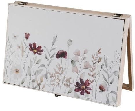LEKE GO Tapa Contador Luz o Cuadro Eléctrico de Madera Moderno de 46x6x32 cm, Cubre Contador para Entrada Pasillo (Flores B)