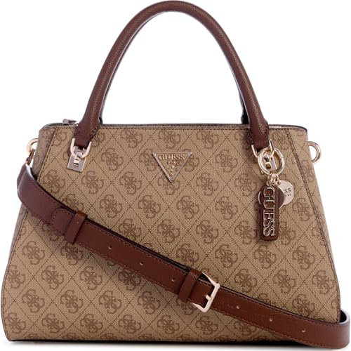 GUESS Noelle Girlfriend Satchel Latte Logo/Brown