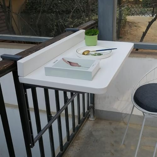 Tavolino da balcone per ringhiera da esterno pieghevole con funzione scrivania montata a parete