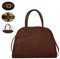 Wildleder Handtasche Damen,Wildleder Tragetasche,Vintage-Tasche mit Henkel,Slouchy-Einkaufstasche,Modische Retro-Tragetasche Crossbody-Tasche,mit Verstellbarem Riemen,für Arbeit,Reisen (Braun+Klein)