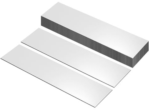 PATIKIL Plaques de Nom Vierges de 8X2, 30 Pcs Plaque de Nom Personnalisée Rectangle Gravure Laser Blanks pour Plaques de Nom Personnalisées Porte de Bureau, Argent, Noir