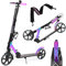 RAVEN Scooter Roller Tretroller Kickscooter für Kinder Erwachsene |klappbar | höhenverstellbar | Tragegurt | Klingel | Flaschenhalter (Estelle PRO Black mit Handbremse, 200mm)
